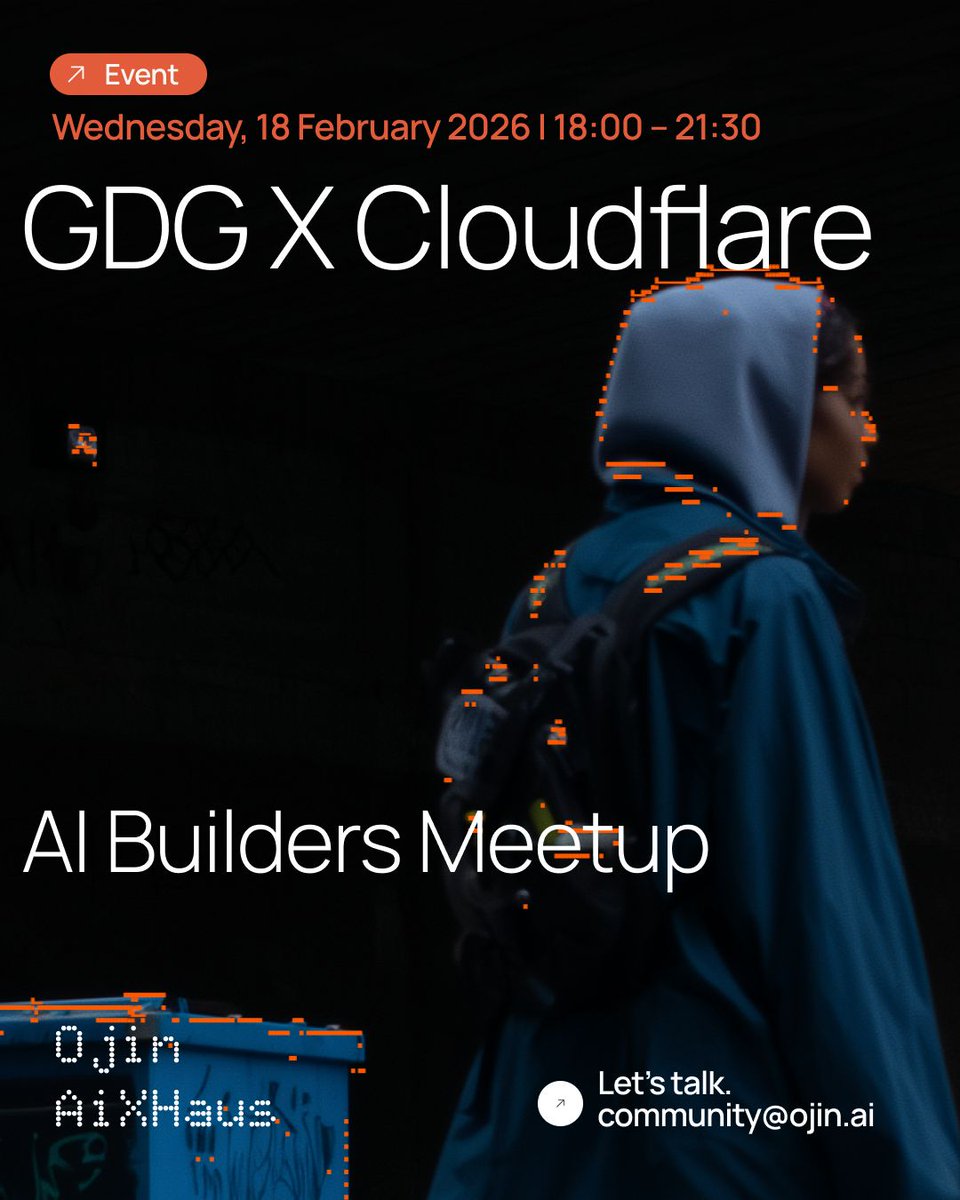 Berlin doesn’t need more AI panels.
It needs more builders in the same room.

Ojin AixHaus is that space.
<a href="/GDGBerlin/">GDG Berlin</a> x <a href="/Cloudflare/">Cloudflare</a>. 

Berlin AI Builders Meetup.
Join us at Ojin AixHaus - luma.com/x0iqonf2 

#BerlinAI #AIBuilders #OjinAixHaus #GDGBerlin #Cloudflare