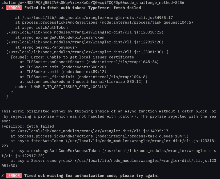 wrangler login doesn't seem to work 

tried on safari and chromium based browsers .