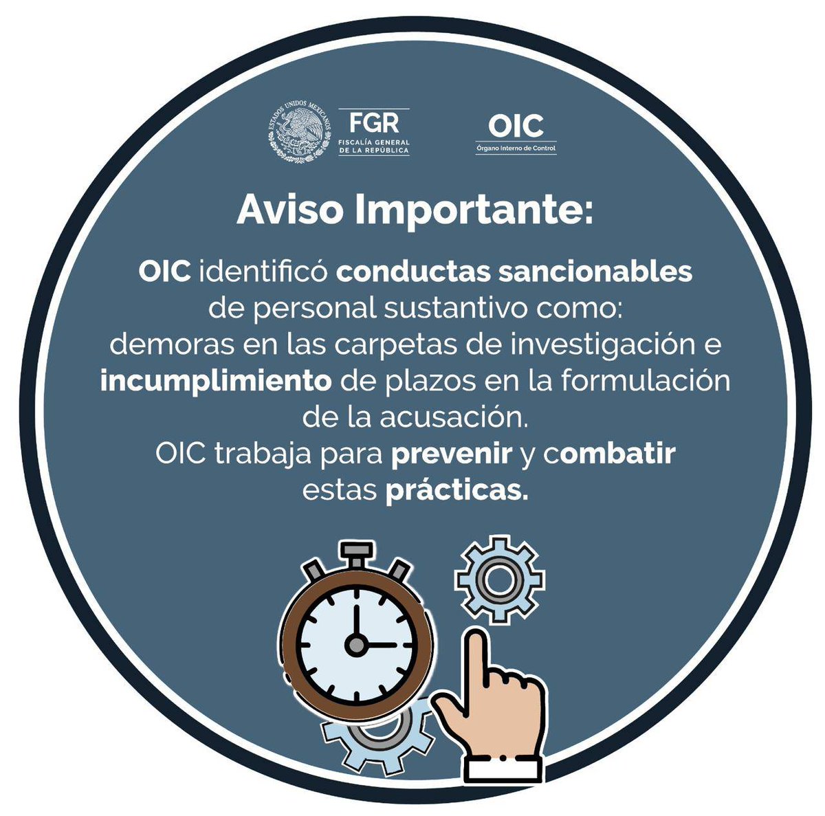 Conductas sancionables recurrentes 👇🏼 #OIC de la #FGR.