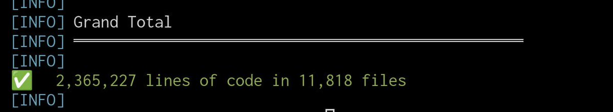 Almost 2.4 million lines of code in our game engine (SPARQ) right now. 

Getting very close now, so fucking excited to get initial feedback 🫡