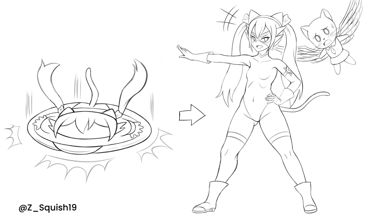 Z_Squish19's tweet photo. Sketches of Wendy from Fairy Tail dressed as superhero Fairy Woman, but somehow the suit gave her elastic powers :p https://t.co/IZziz3oRPl