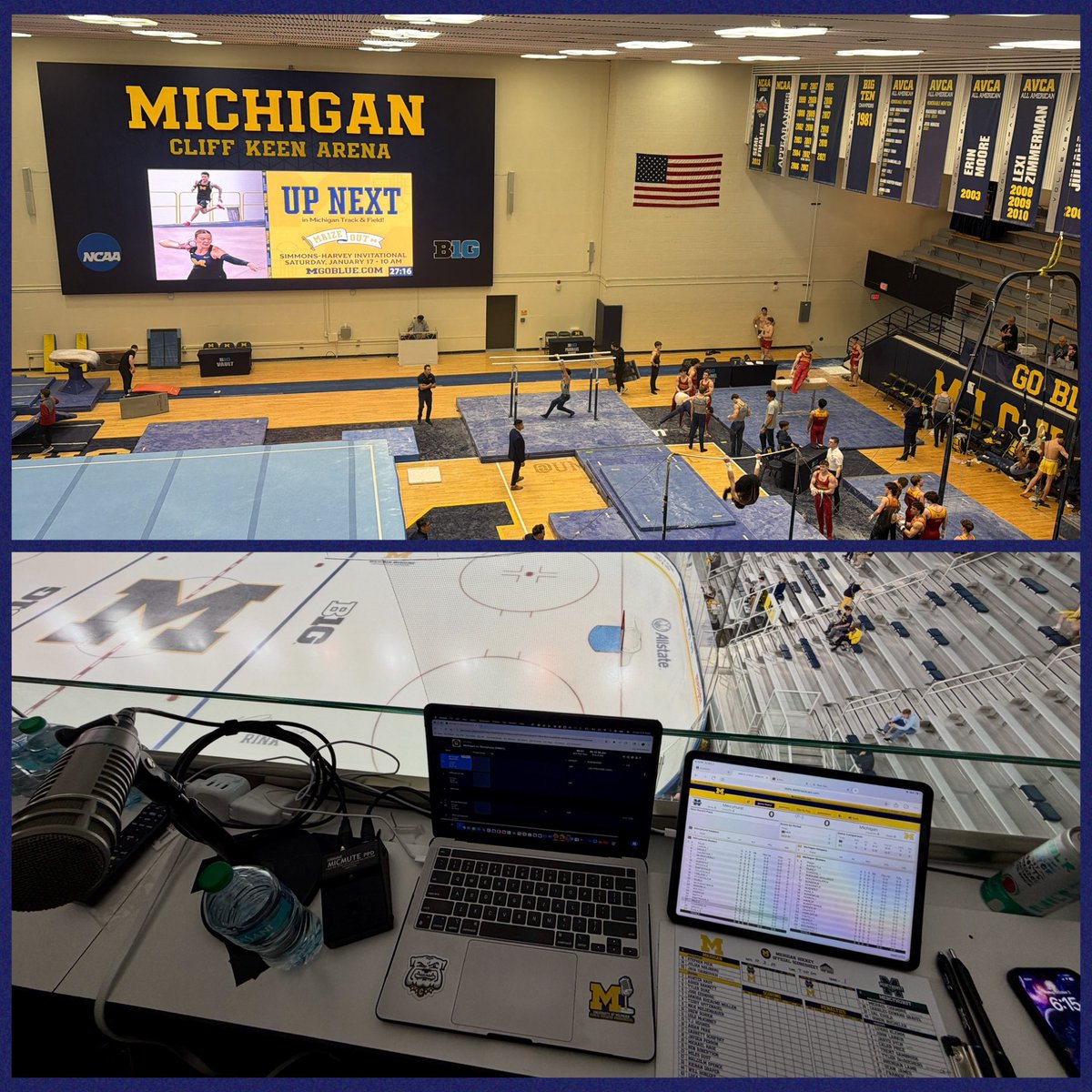 It’s a DH 🎙️ day today! Starting off with <a href="/UMichGym/">Michigan Gymnastics 🏆</a> as they host Arizona State and Springfield before heading over to Yost for <a href="/umichhockey/">Michigan Hockey</a> v. Penn State. No better way to spend a day!
