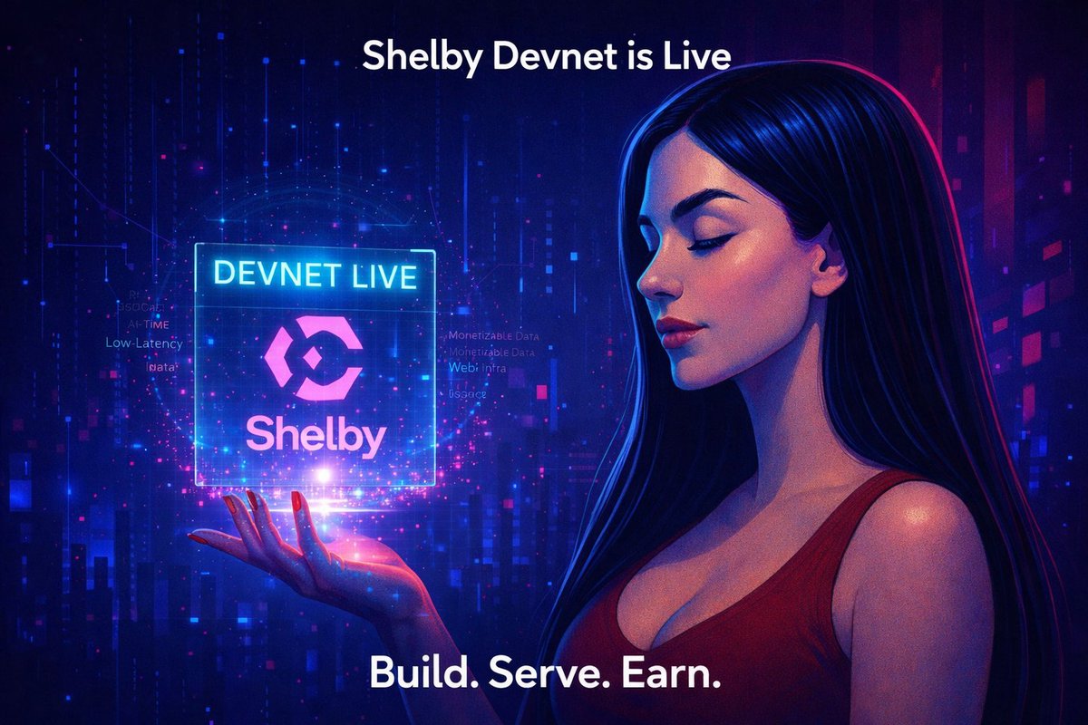Shelby Devnet is live! Aptos + Jump Crypto’s decentralized cloud-grade hot storage is here — real-time reads, low latency, monetizable data &amp; Web3-native infra. 🔥 Build, serve, earn — storage that actually serves, not just stores. 💾💰 🌐 shelby.xyz <a href="/shelbyserves/">Shelby</a>