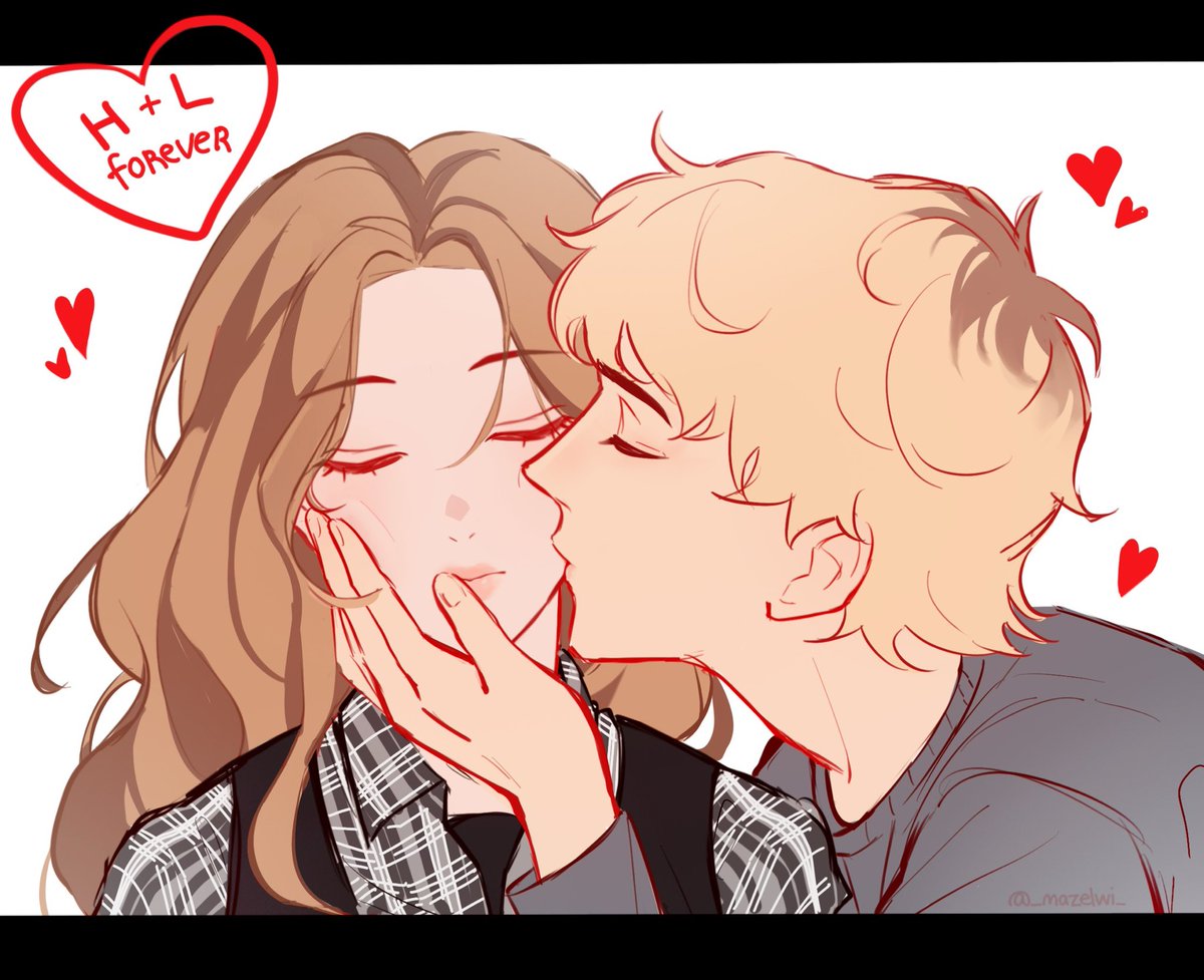 bckerhannah's tweet image. "Hugh stared down at the face of his watch for a long moment before turning his attention back to me.
And then, with red cheeks, he leaned in close and kissed my cheek."

happy valentine to lizzie &amp;amp; hughie 
art by @MazelWi &amp;lt;3