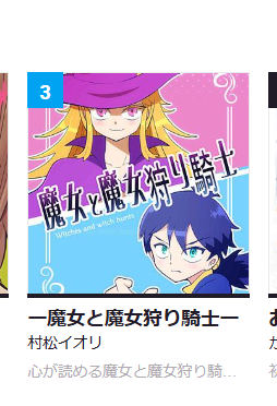 【魔女と魔女狩り騎士】がなんとラブコメ部門で1位、総合3位に入れました!
皆様沢山の反応ありがとうございます!😭🙇♂️
今週は宣伝ポストが多くなりすみません💦
現在連載争奪ランキングに参加中なので、ぜひ応援いただけますと幸いです!
全3話はこちらから読めます↓↓
https://t.co/iQQSPzBfvP