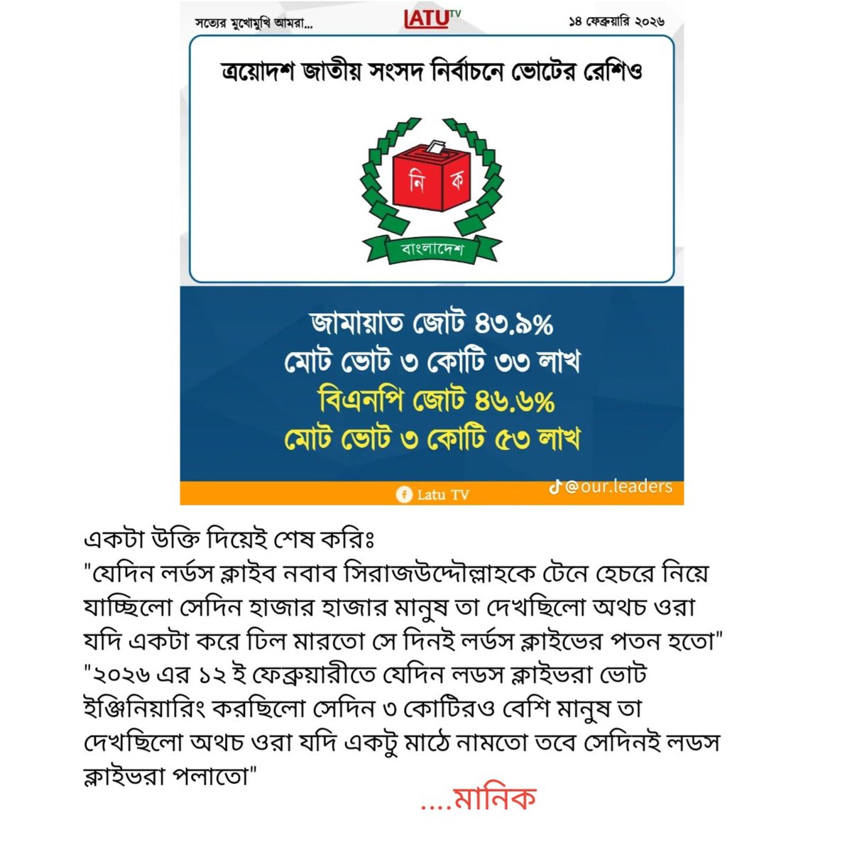 নির্বাচন নিয়ে এটাই শেষ পোস্ট