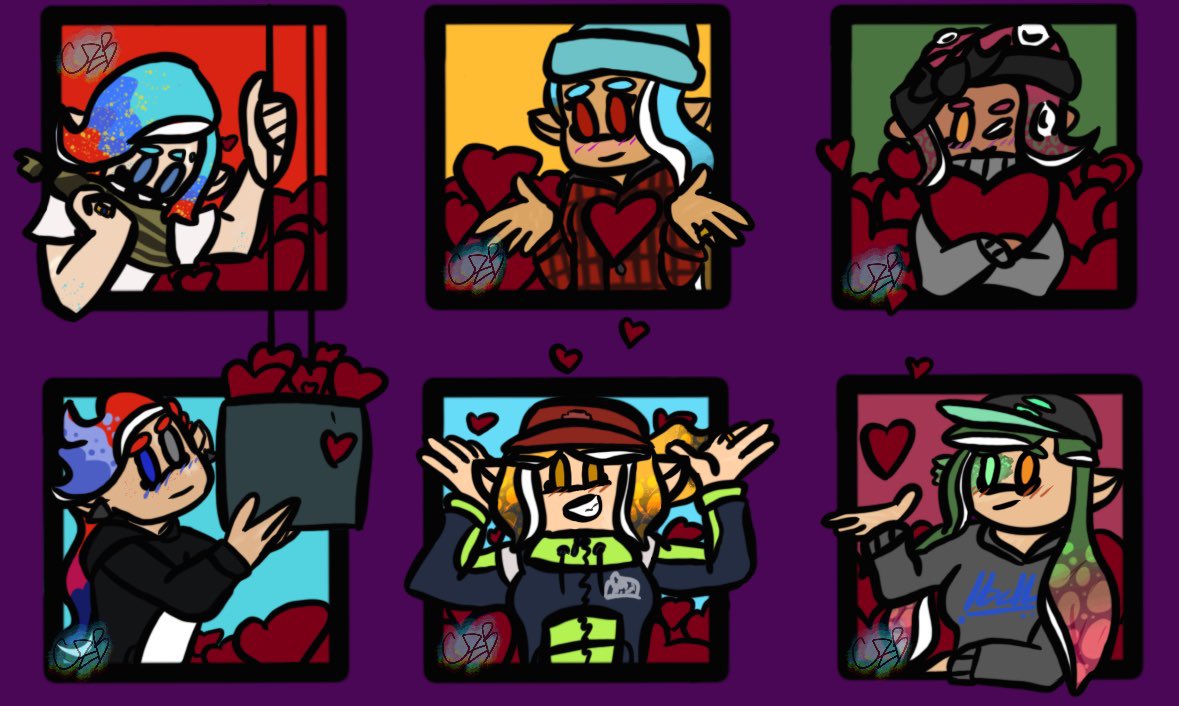 Happy day of love to everybody with any kind of relationship to others! Take this day how you need to. You are loved <3
#Splatoon3 #agent24 #agent8 #agent3 #captain3 #myocs #agent4