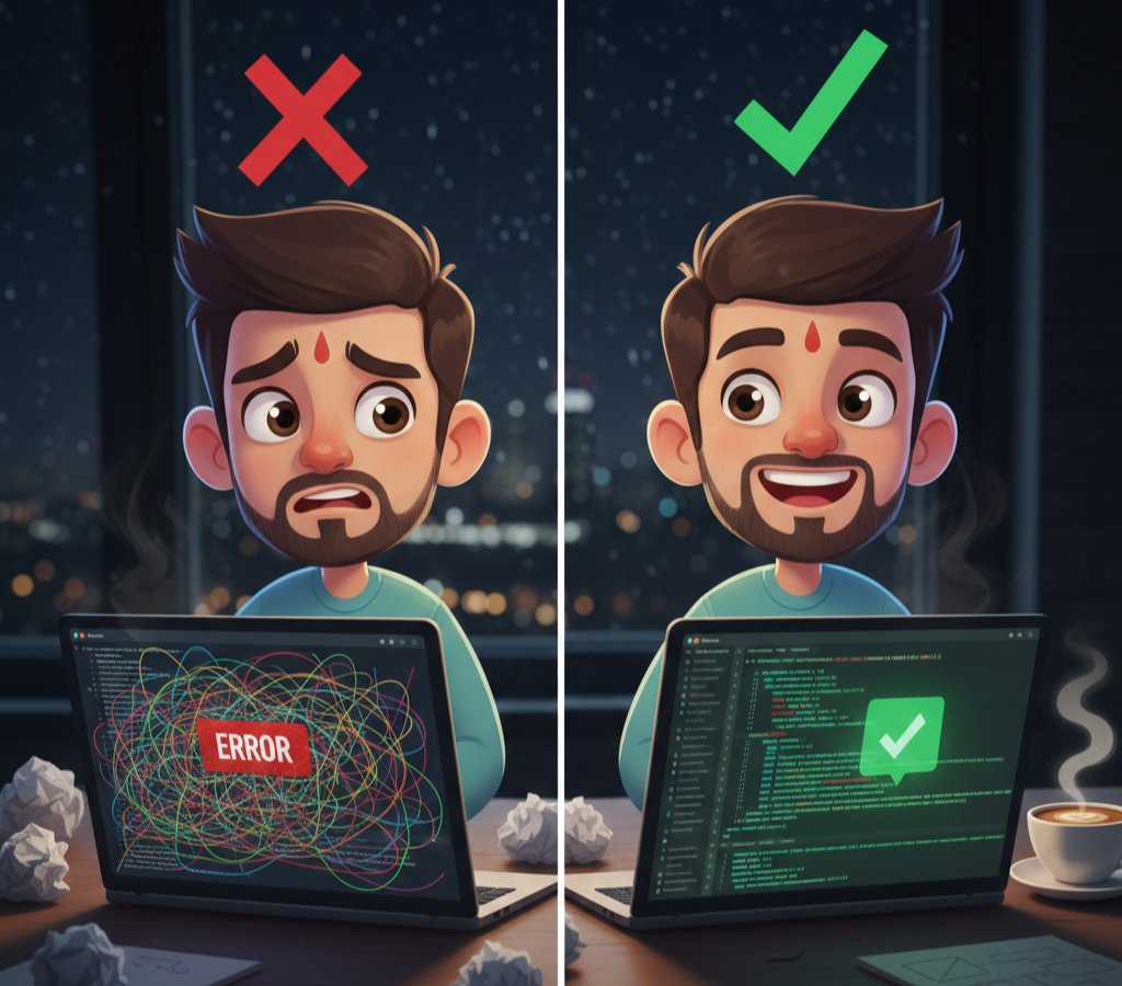Codeyet_'s tweet photo. My code was perfect. My client hated it.
After 3.5 years in MERN stack, that was my biggest lesson: I was building a product, not solving a business problem.
Now, for my Order Management I ask "Why?" before "What?" 🛠️
Devs: What’s your top non-coding skill? 👇
#WebDev #MERN https://t.co/oj9UmZ8lHZ