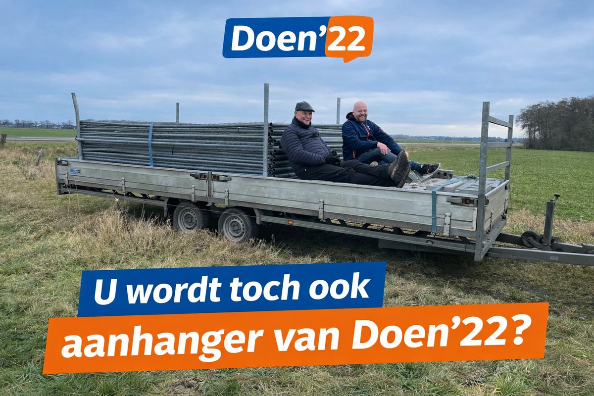 Voor de aanstaande gemeenteraadsverkiezingen is vandaag de campagne van de lokale partij Doen’22 in #Hardenberg begonnen. We hebben in de hele gemeente spandoeken geplaatst en we hopen dat er veel kiezers aanhaken en aanhanger worden van onze mooie partij! <a href="/Doen22hdb/">DOEN’22</a>
