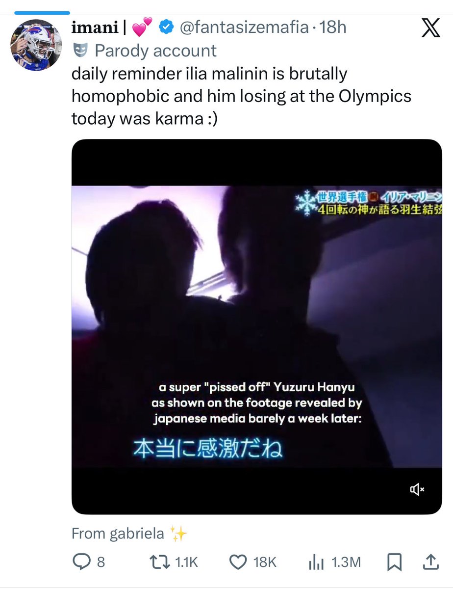 bringing this back cause how tf is Ilia Malinin getting so many hate tweets (with inaccurate info about his homophobia) with a lot more likes than any fb/c hate tweets despite the fact that fb/c are literally rape apologists and just declared Sorenson as being innocent