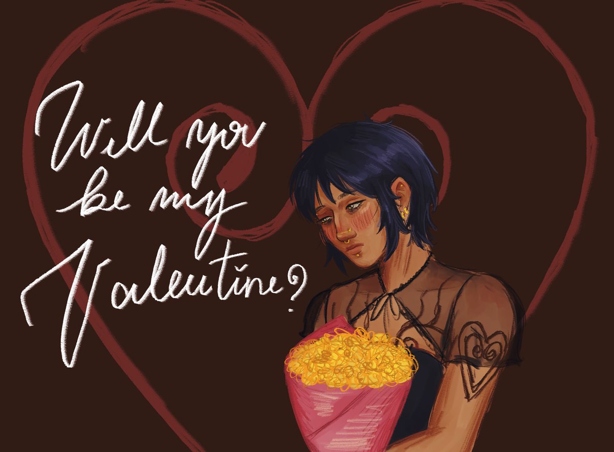 uhh.. some quick doodles for valentine cause i forgot to do a decent drawing earlier :p
she's shy >-<