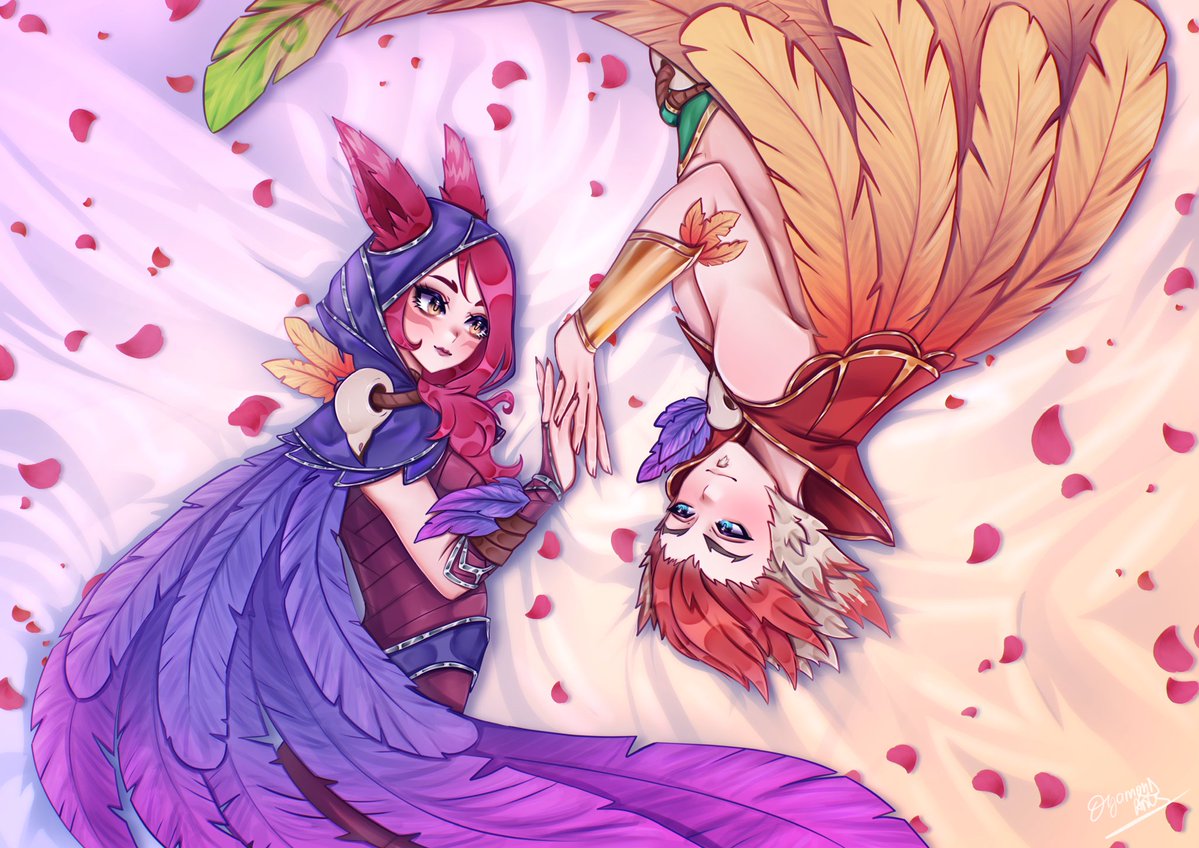 Love birds, Xayah and Rakan 
I hope you like it! 

#xayahrakan #artoflegends #LeagueOfLegendsFanArt