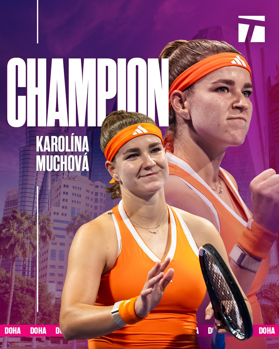 Career title No. 2 for Karolina Muchova 🥹 

The No. 14 seed defeats Victoria Mboko 6-4, 7-5 to win Doha SEVEN years after her maiden title in Seoul 👏 🏆 

#QatarTotalEnergiesOpen