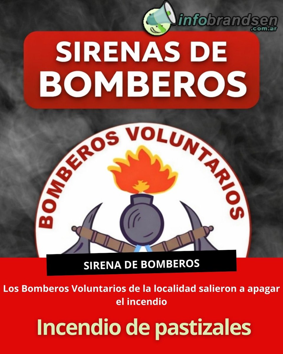 Sirena de los Bomberos Voluntarios de Brandsen 

Alrededor de las 13:30 sonaron las sirenas de los Bomberos indicando que salieron a apagar un incendio.

Según informaron a InfoBrandsen, se trata de un incendio de pastizales en Ecomundo, lugar donde ya se encuentran trabajando.