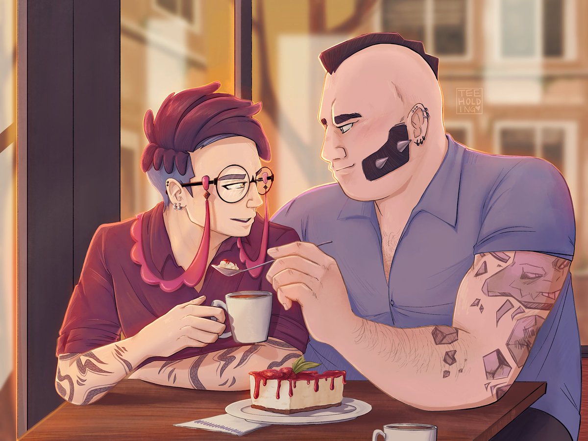 ジプカラ || rustshipping

A very happy #RustyValentines2026 to my gift exchange partner .<a href="/onigirikita/">Kei 🌸</a> who requested Philippe and Corbeau sharing a dessert! 🐦‍⬛⛓️