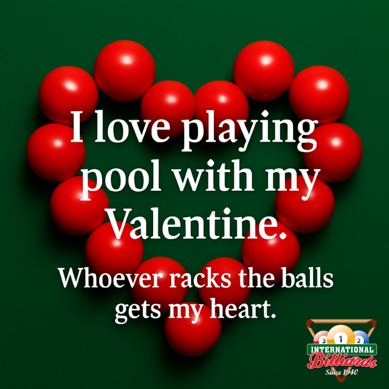 Some people want flowers.
Some people want chocolate.
Some of us just want a few uninterrupted racks with our favorite person. 🎱❤️

Pool date > fancy dinner.

👉 Who’s your Valentine at the table this year?

#ValentinesVibes #PoolLife #BilliardsCommunity #HoustonSmallBusiness