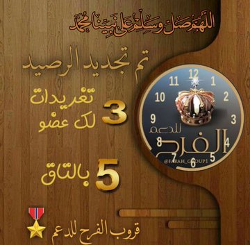 🎖أعضاء #الفرح المميزين🎖🎈
ننتظر جميل ابداعات
حروفكم #وتفاعلكم 
 تجديد الرصيد لكل
 الأعضاء3️⃣
 تغريدات 
باليوم  بالتاق5️⃣
#قروب_الفرح_للدعم 🎖
━━━❖❖━━━
#حروف_بعطر_المسك 
━━━❖❖━━━
يتجدد الرصيد 
الساعه🕕٨:٠٠ 
#شكــرا_لنشاطكم
انتم #الفرح🇸🇦🎈
