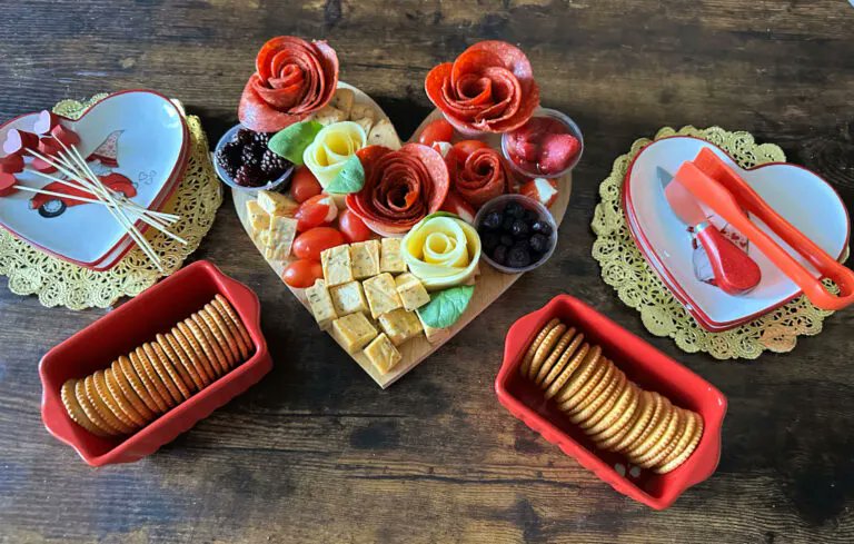 Heart Charcuterie Board Perfect for Valentine's Day ourcraftymom.com/heart-charcute… via <a href="/ourcraftymom/">michelle james</a>