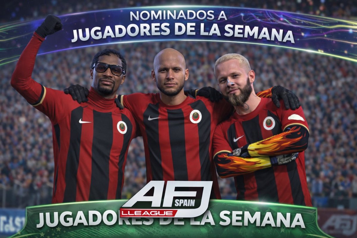 🖤EQUIPO SEMANA♥️

Volvemos a tener jugadores en el 11 de la semana en <a href="/AFJLeague/">AFJ España 🇪🇸 🎮</a> !!!

El capitán <a href="/oscarrfdzz/">Oscarrfdzz</a> se entrena junto al fichaje invernal <a href="/perez97esp/">Jose Manuel Perez Ibarra</a> en el 11 ideal, mientras <a href="/vg_toni/">ToniVG</a> vuelve a repetir por 2 vez consecutiva 

Gran semana chicos a por más 🖤♥️

#WeAreKemao