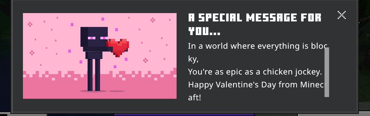 awww minecraft thank you