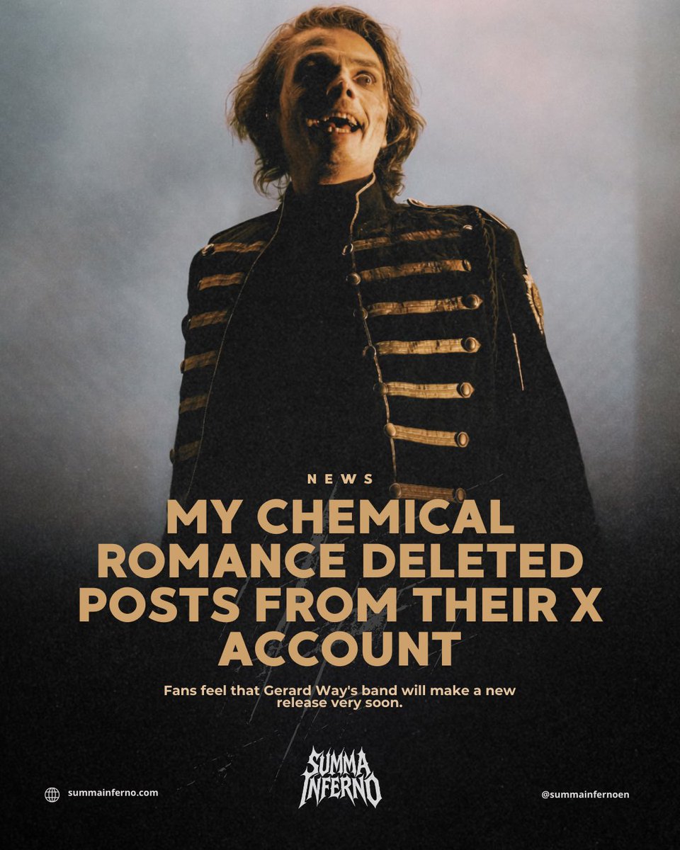 My Chemical Romance has just wiped every post from their X account. And in 2026, that only means one thing: something is coming.

What do you think is on the way?

#MyChemicalRomance #MCR #RockNews #EmoRevival #MusicTeaser