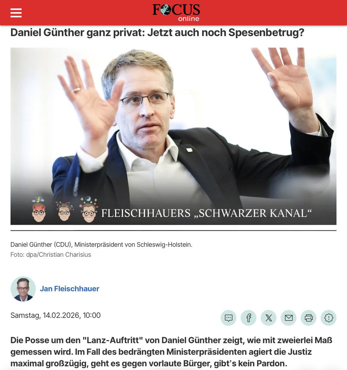 “Und dann ist da noch die Sache mit der kleinen Nadel, die Günther während seines Auftritts am Revers trug. Es ist aus der Entfernung nicht so leicht zu erkennen, aber wie es aussieht, handelte es sich um das offizielle Landeswappen. Das wiederum darf nur in offizieller Funktion