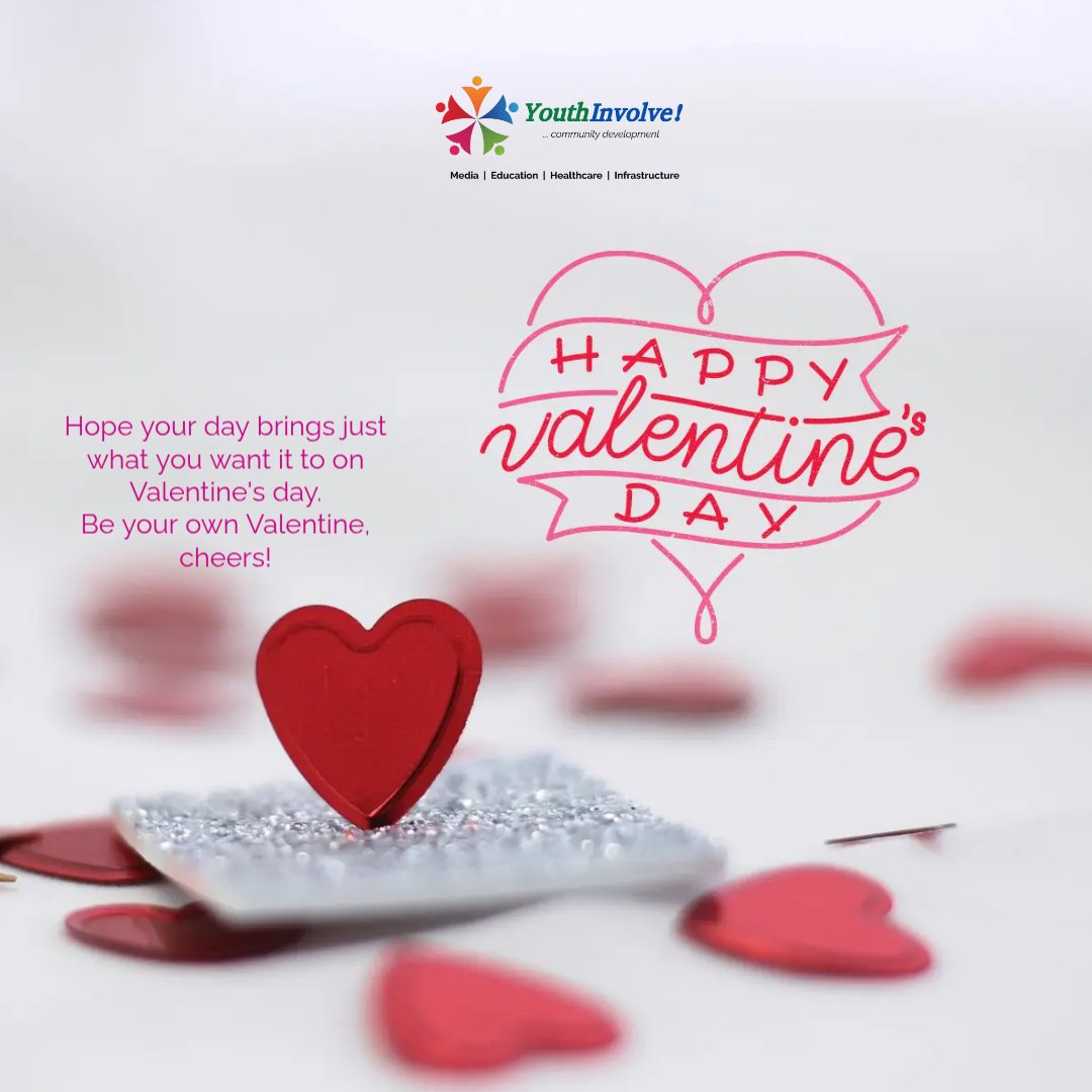 YouthInvolve24's tweet photo. Just a reminder that this day shouldn't be only about 'the other person'.

_' You can't love your neighbor more than you love yourself'_, so be sure to show yourself some love today. 
You’re worth it! 

Happy Valentine's Day. ❤️
#ValentinesDay https://t.co/nIuRgfRCgh