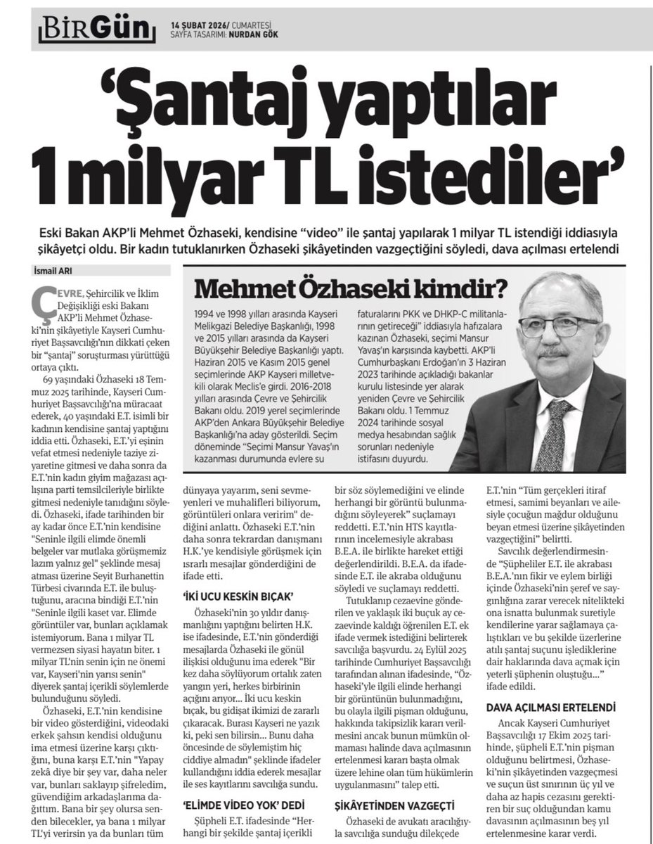 Bugün yayımlanan bu haber Kayseri 3. Sulh Ceza Hakimliği tarafından erişime engellendi, yok edildi

Siyasetçilerin, kamuya mâl olmuş kişilerin yargı süreçleri dünyanın her yerinde haberdir❗️

Bu tür haberlerin yapılmasını engellemek, yok etmek halkın haber alma halkına saldırıdır