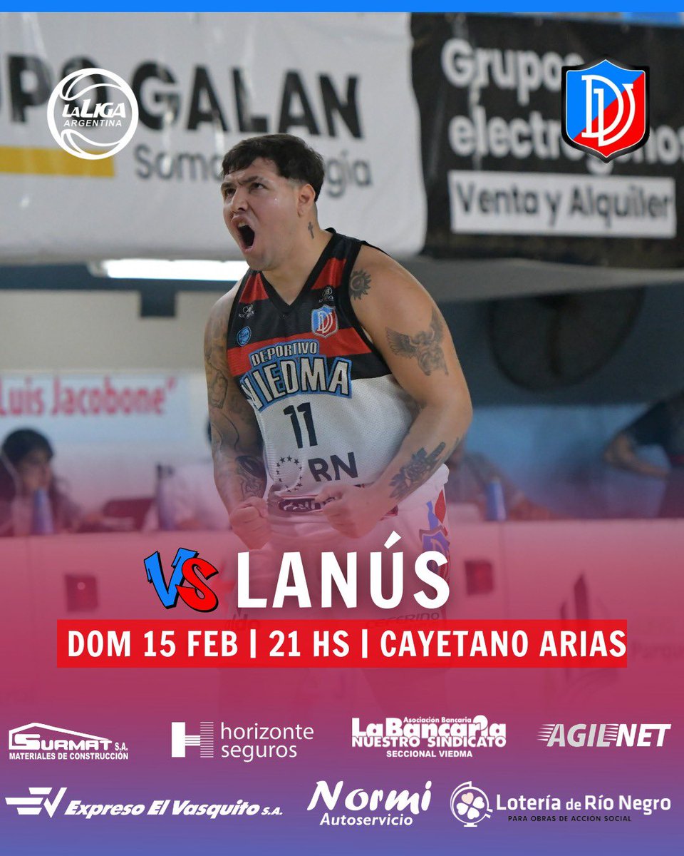 DepoViedmaOK's tweet image. #LaLigaArgentina 🏀 ¡MAÑANA J𝘂𝗲𝗴𝗮 𝗩𝗶𝗲𝗱𝗺𝗮! 💪

🏀 #LaLigaArgentina - Fecha 22
🗓️ Domingo 15 de febrero
⏰ 21 hs
🆚 Lanús
🏟️ Polideportivo Ángel Cayetano Arias
⏯️ Vivo por #Basquetpass
📊 App de la CABB

¡Todos al Poli! 🙌

¡Dale Viedma! 🖤💙❤️