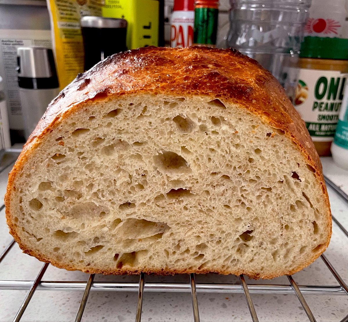 Every Saturday I bake a loaf of Sourdough bread  &amp; it’s just so  tasty  🌈 🍞 #sourdough #bread