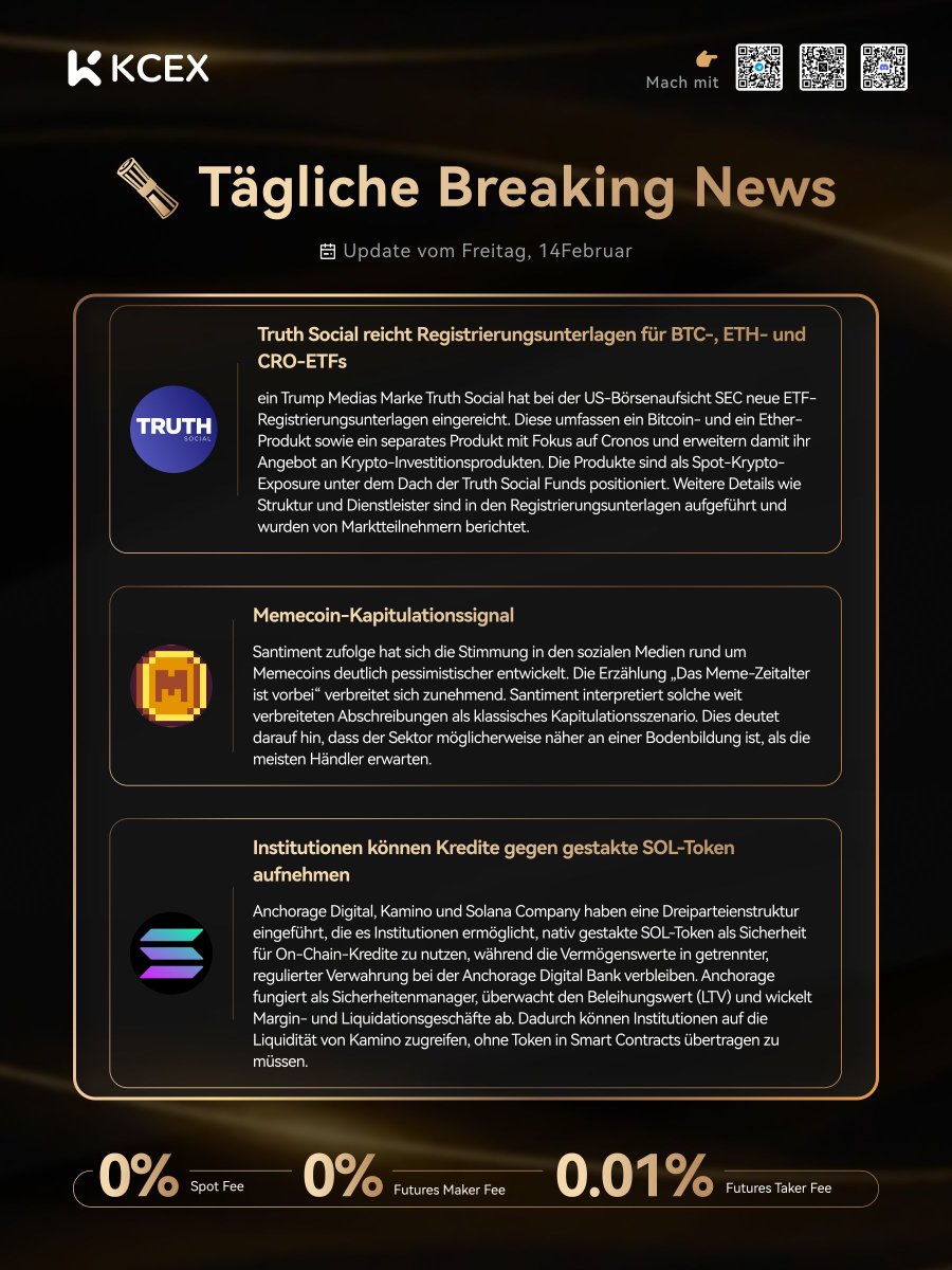#KCEX Tagesbericht 14.2.! 🔥

📈 Top-Performer heute:

1️⃣ $42/USDT: +351.72% !
2️⃣ $SPACE/USDT: +66.51% !
3️⃣ $SOLTOMATO/USDT: +65.87% !
4️⃣ $TAKE/USDT: +42.32% !
5️⃣ $SIREN/USDT: +30.82% !
6️⃣ $PIPPIN/USDT: +30.53% !
7️⃣ $PSYOPANIME/USDT: +30.41% !