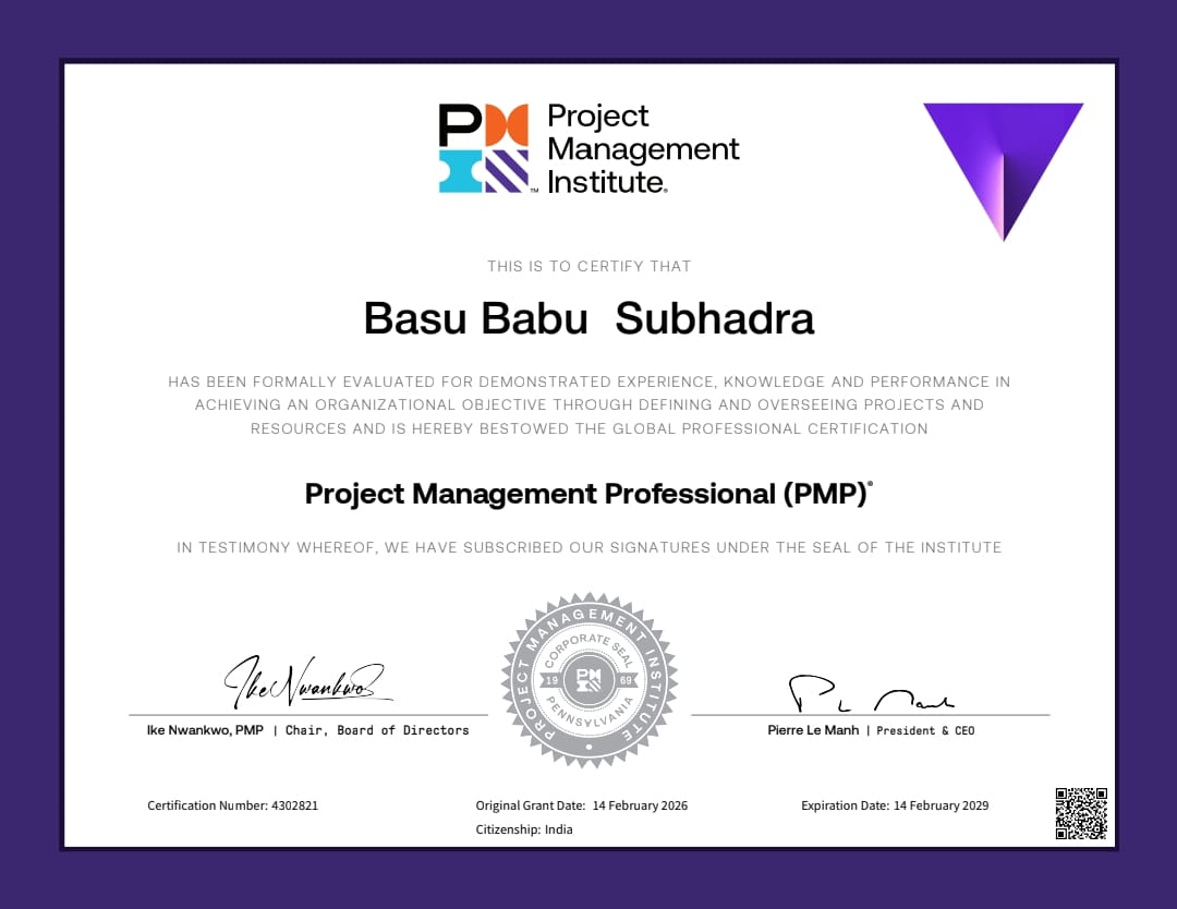 tanveermsayed's tweet photo. 🎉 PMP Success x2!

Congratulations to Basu Babu Subhadra &amp; Uday Nagpure on achieving PMP® (14 Feb 2026).
Another proud milestone for TAN Globus learners.

Join the next PMP batch: https://t.co/yghWdHq3ZP
WhatsApp: +91-9604219878

#PMP #PMPCertified #TANGlobus https://t.co/PSXZpnVcDr