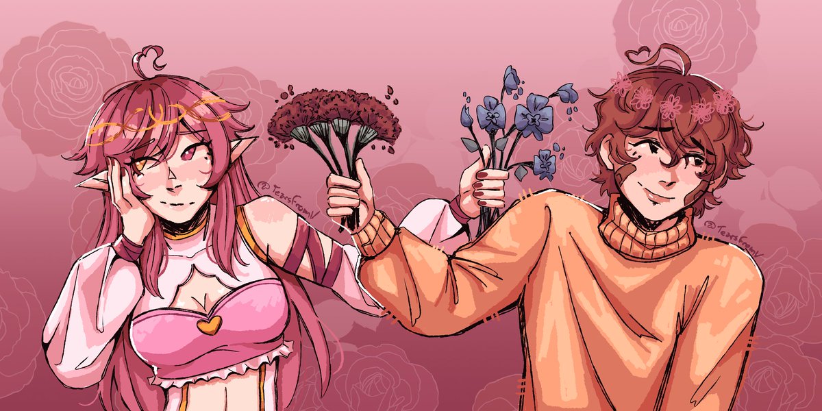 Con mi cita <a href="/BloodRoseVT/">BloodRoseVT🥞🎀 || YIZORA</a> en San valentine disfrutando de este hermoso dibujo que nos hizo la señorita <a href="/TearsFromV/">Hi! I'm V 🇻🇪</a>, gracias amiga. Te quiero mucho Rose