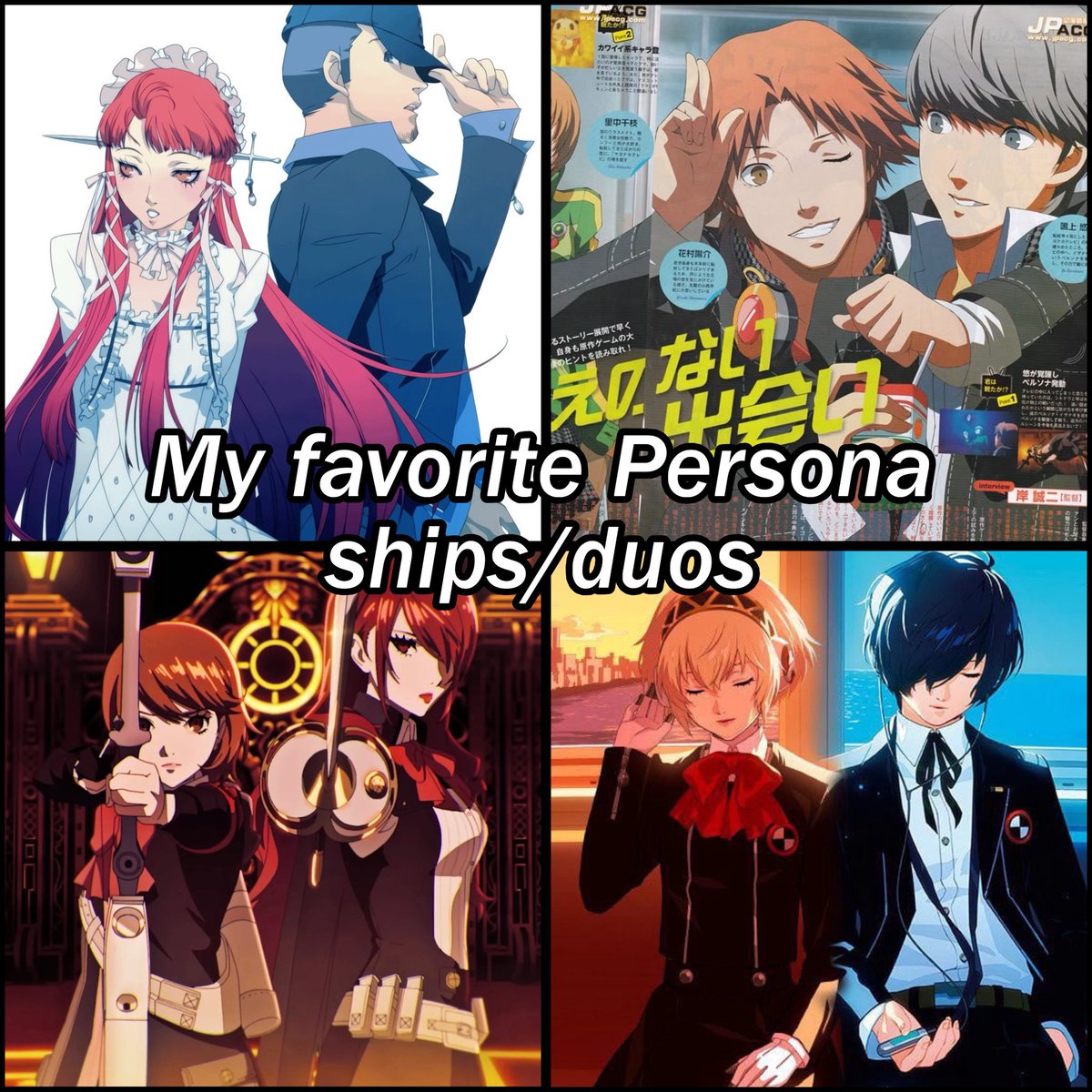 acedefectiv's tweet photo. 🧵My favorite Persona ships/friendships https://t.co/vNXS5FUFDB