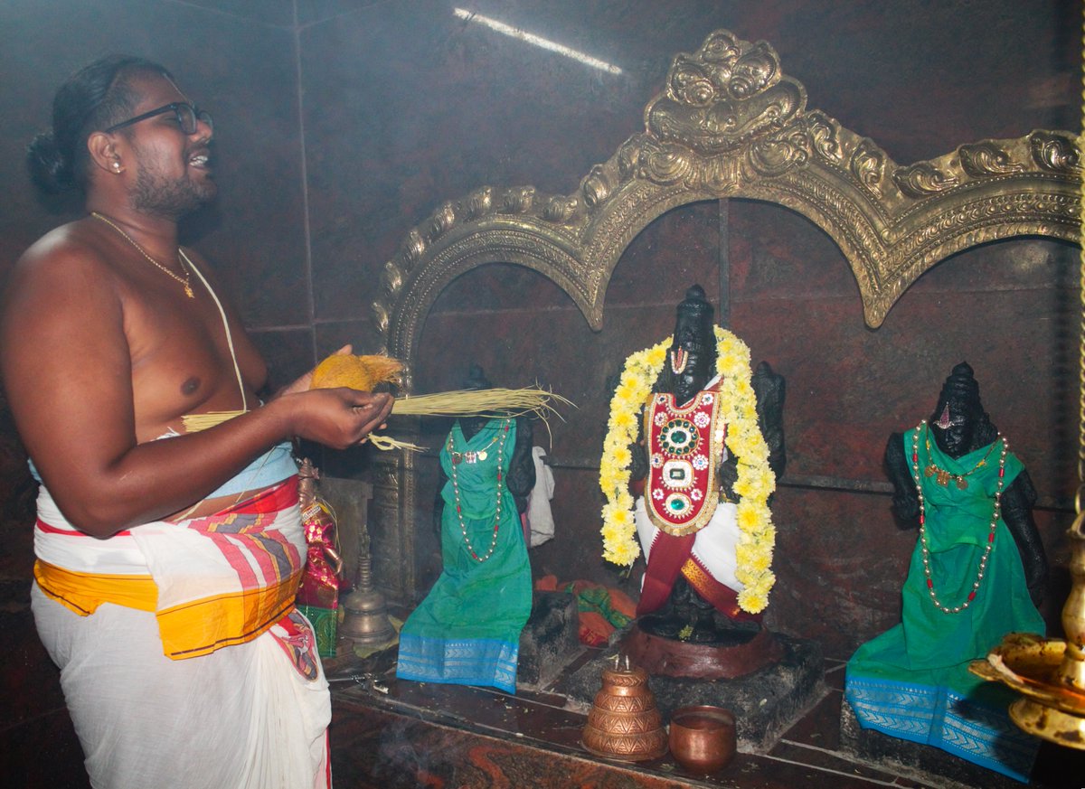 shrikainkaryam's tweet photo. #Melpathi Sri Vijayaraghava Perumal Sannithi - 7th Varshika Mahothsavam - 14.02.2026 -Mahashanthi Homam and Thirumanjanam (1/4) #Shrikainkaryam https://t.co/2dlWkcKwuy