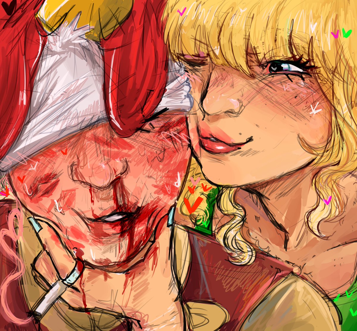 Seahorse152's tweet photo. Whats under his mask? Happy valentines! 
#hotlinemiami https://t.co/0nbOQOx1vq