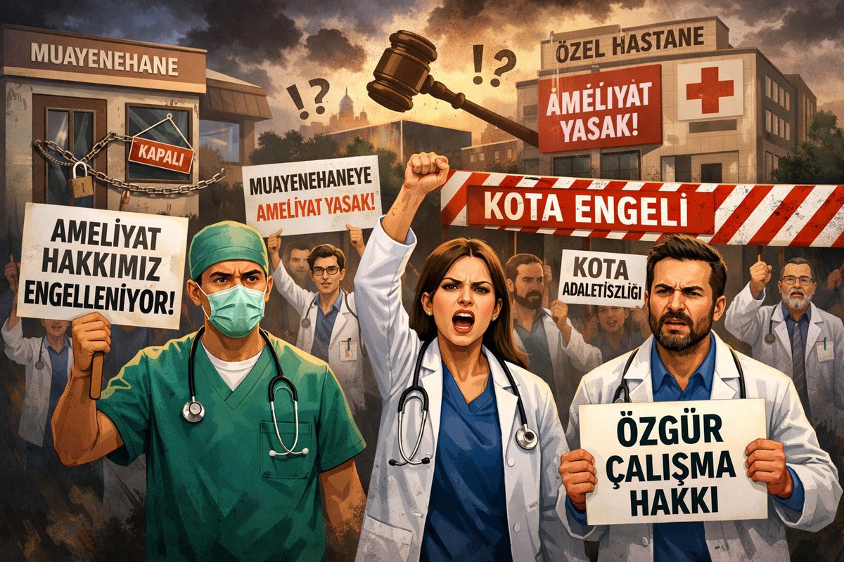 Bakanlığın muayenehanelere bakışı; 

Kota ile engelle,
Ceza ile korkut,
Harç ile yüklen,
Sağlık Turizminden dışla…

Sonra “özgür çalış” de.

#HekimBağımsızlığınaDokunma
#HukuksuzHarcaHayır
<a href="/saglikbakanligi/">T.C. Sağlık Bakanlığı</a> 
<a href="/drmemisoglu/">Prof. Dr. Kemal Memişoğlu</a> 
<a href="/ttborgtr/">Türk Tabipleri Birliği</a>