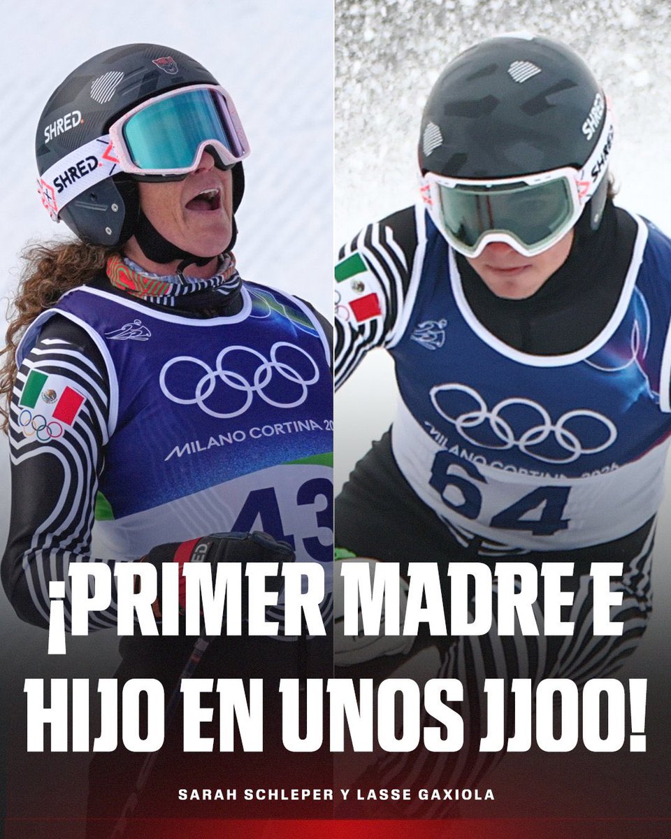 ¡Histórico!
🇲🇽 Sarah Schleper y Lasse Gaxiola se convirtieron en la primera dupla,  madre e hijo, que compiten en una misma edición de los Juegos Olímpicos de Invierno; además, esta madrugada Lasse debutó en esquí alpino. ⛷️ información de <a href="/espn/">ESPN</a> 🔥