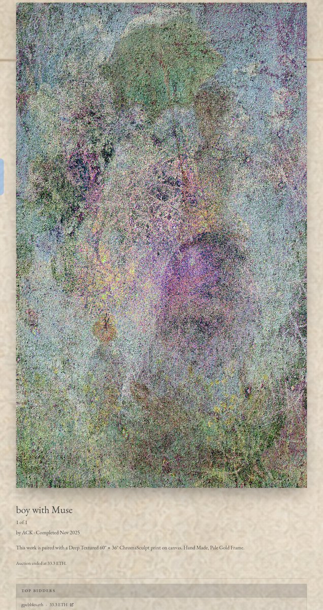 Big respect. Big moment. 🏆

Congrats to <a href="/lphaCentauriKid/">a.c.k.</a> on a powerful release, and to gpebbles via <a href="/shillandia/">Shillandia.6529</a> for securing the piece after a real big war. That wasn’t luck. That was belief. 
To the artist and the collector: moments like this come from showing up when nobody’s