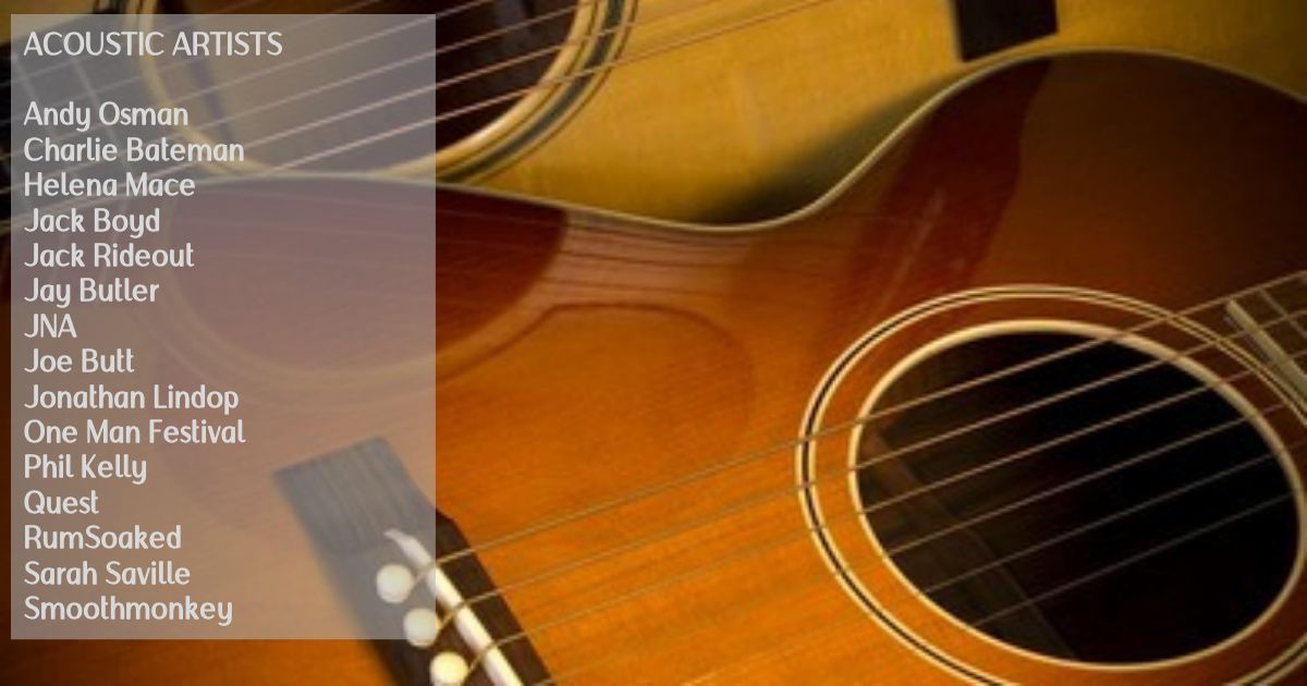 ACOUSTIC ACTS

Acoustic acts aren't just for chilled-out Sundays they can be upbeat too! I've got a great range of artists to choose from, take a look at my website to see for yourself.

For more information and bookings please call 07966 360887 or see buff.ly/R1xW1oI