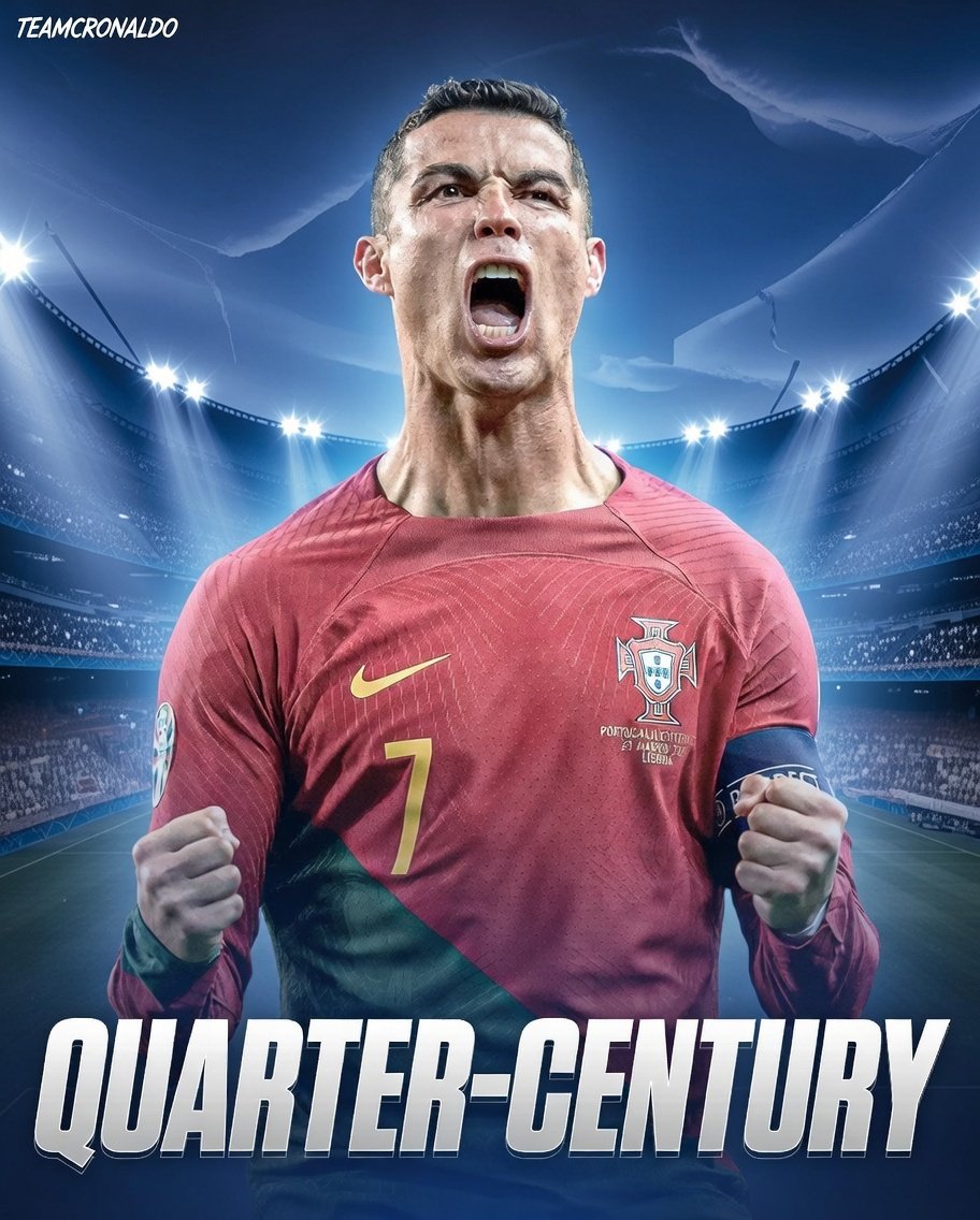 🚨 𝗕𝗥𝗘𝗔𝗞𝗜𝗡𝗚: Cristiano Ronaldo has officially been playing professional football for a quarter of a century. 🤯🇵🇹

17 years old — Sporting CP
​18 years old — Manchester United
​19 years old — Manchester United
​20 years old — Manchester United
​21 years old — Manchester