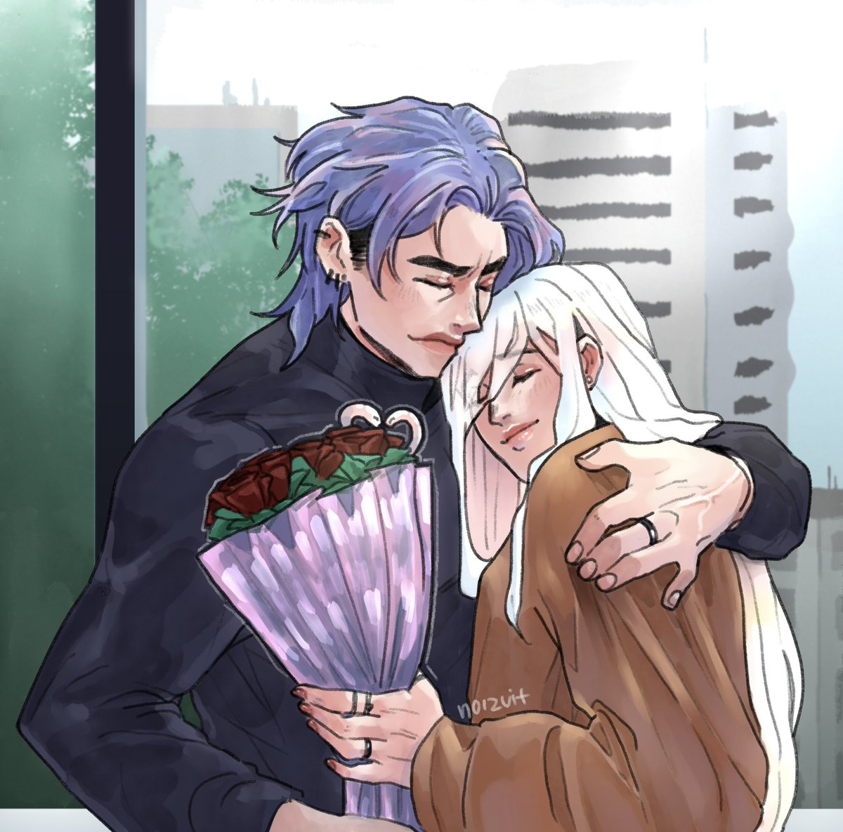 And I also had to draw old man yaoi since in the modern au, they’re like 40 and 50 now. 😵‍💫
I guess it’s not old man yaoi, it’s middle aged yaoi.

But have a good Valentine’s Day, Wang Jun and Bai Yun.

#OC #originalcharacter