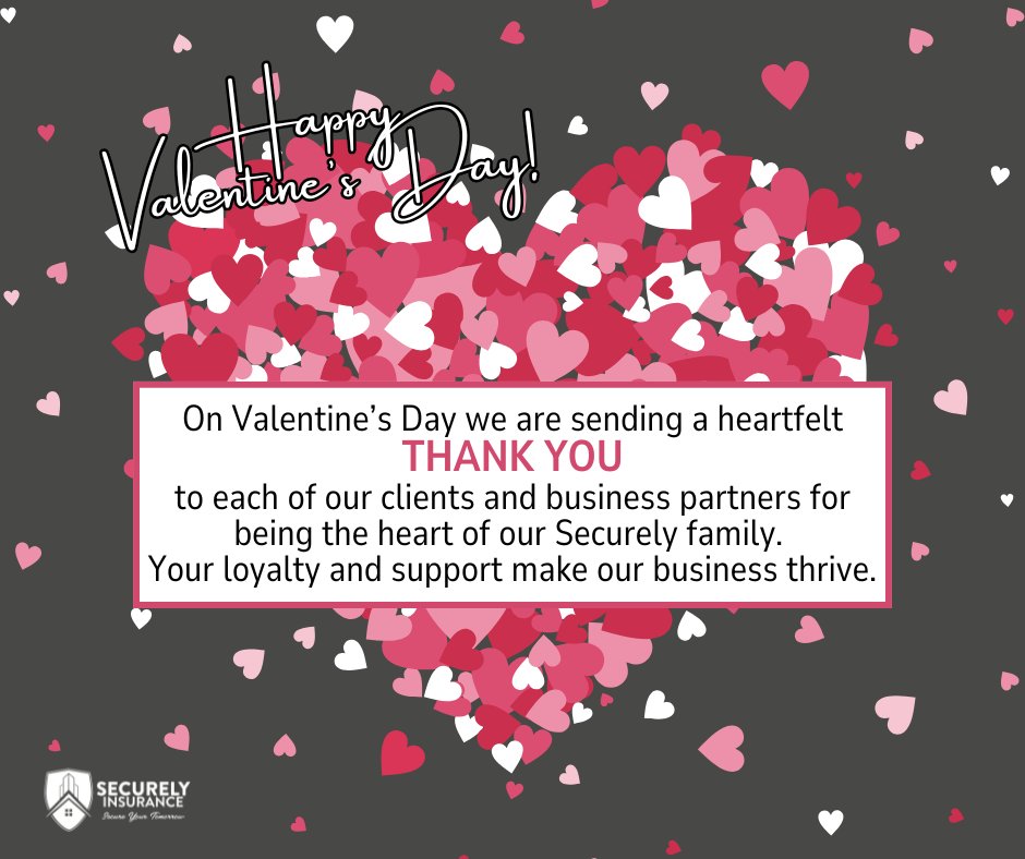 securelyinsure's tweet image. We’re feeling extra grateful this #ValentinesDay for the people who make #SecurelyInsure what it is. Your trust, partnership, and continued support allow us to grow and bloom every day. We ❤️ our clients and business partners! 

#ThankYou #BusinessGratitude #AppreciationPost