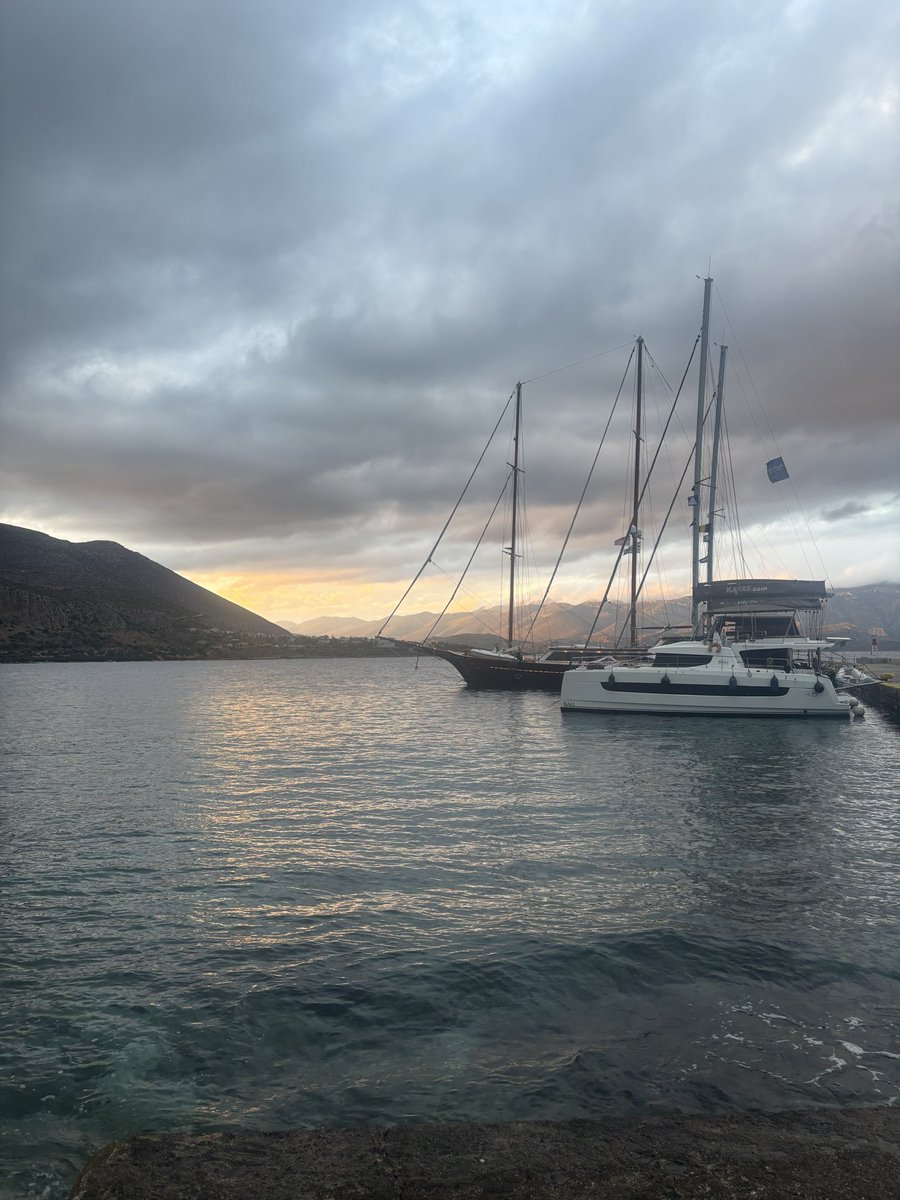 Boats moored at Monemvasia. Sunset, end of September last year. 
#peloponnese #greece #sunset #Monemvasia