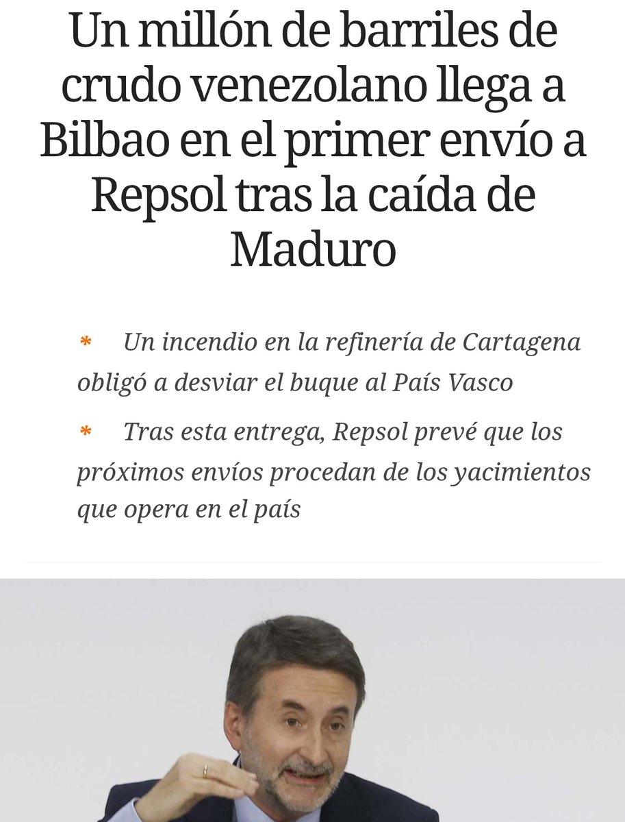 Imaz y Repsol aprovechándose de las políticas de #Trump:

Saquear petróleo de un país invadido para continuar acelerando el cambio climático.

Habría que nacionalizar Repsol solo por esto.