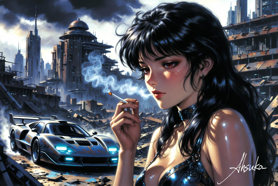 The city crumbles in silence under a steel-gray sky. Sometimes, ruins aren't an ending but the only place where the truth doesn't need to wear a mask.

The engine is still warm, the asphalt is calling, and the night has better plans than the words that were never spoken.

Just