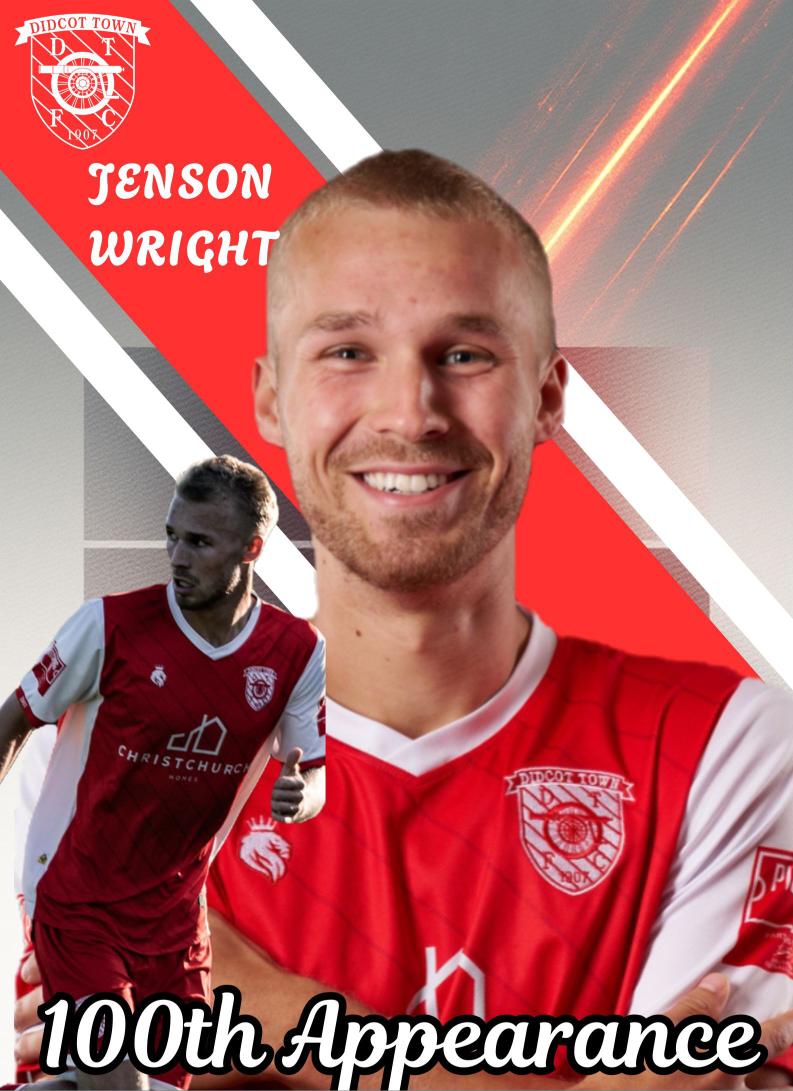 Jenson Wright made his 100th appearance for the club this afternoon after being named in the side in their 2-0 win at Bashley. 

The midfielder recently returned to the Loop Meadow Stadium for his third spell with the club and he was part of the successful promotion team in 2023.