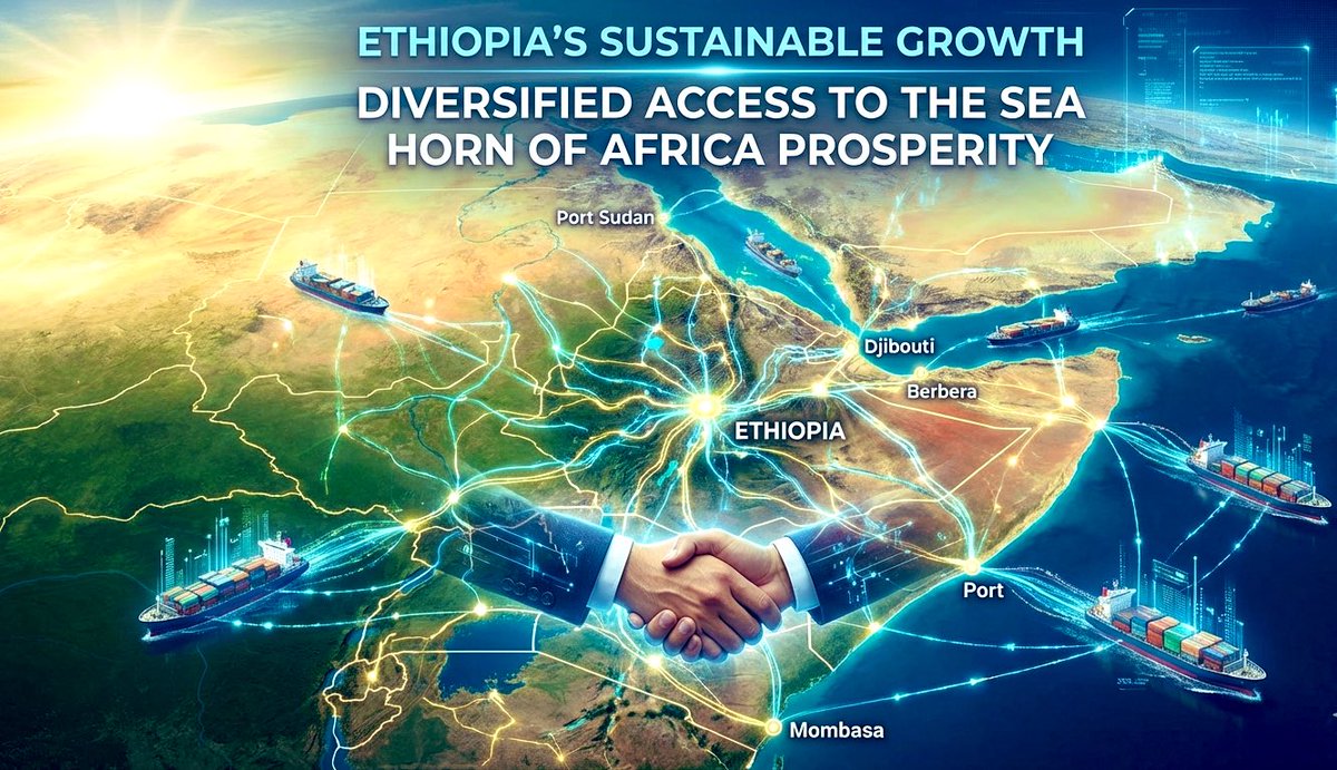The physical Arteries: “Diversified access to the sea through peaceful cooperation for Ethiopia 🇪🇹 “
For a Nation like Ethiopia with population of over 130million, sustainable growth requires diversified access to the sea. It is necessity and survival for 🇪🇹, beyond security and