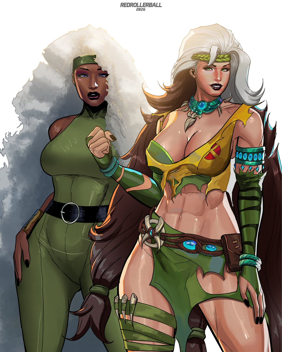 redrollerball_'s tweet image. Storm and Rogue, that’s the post.