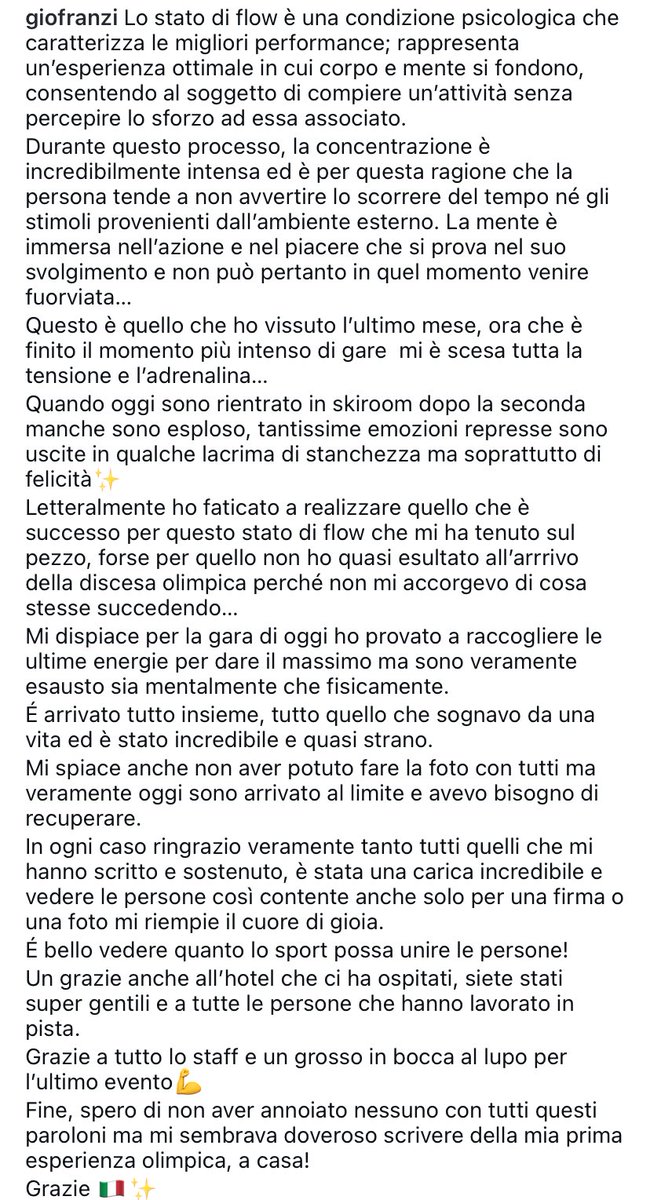 Flusso di coscienza abbastanza folle per dire PER ME È SI Giovanni